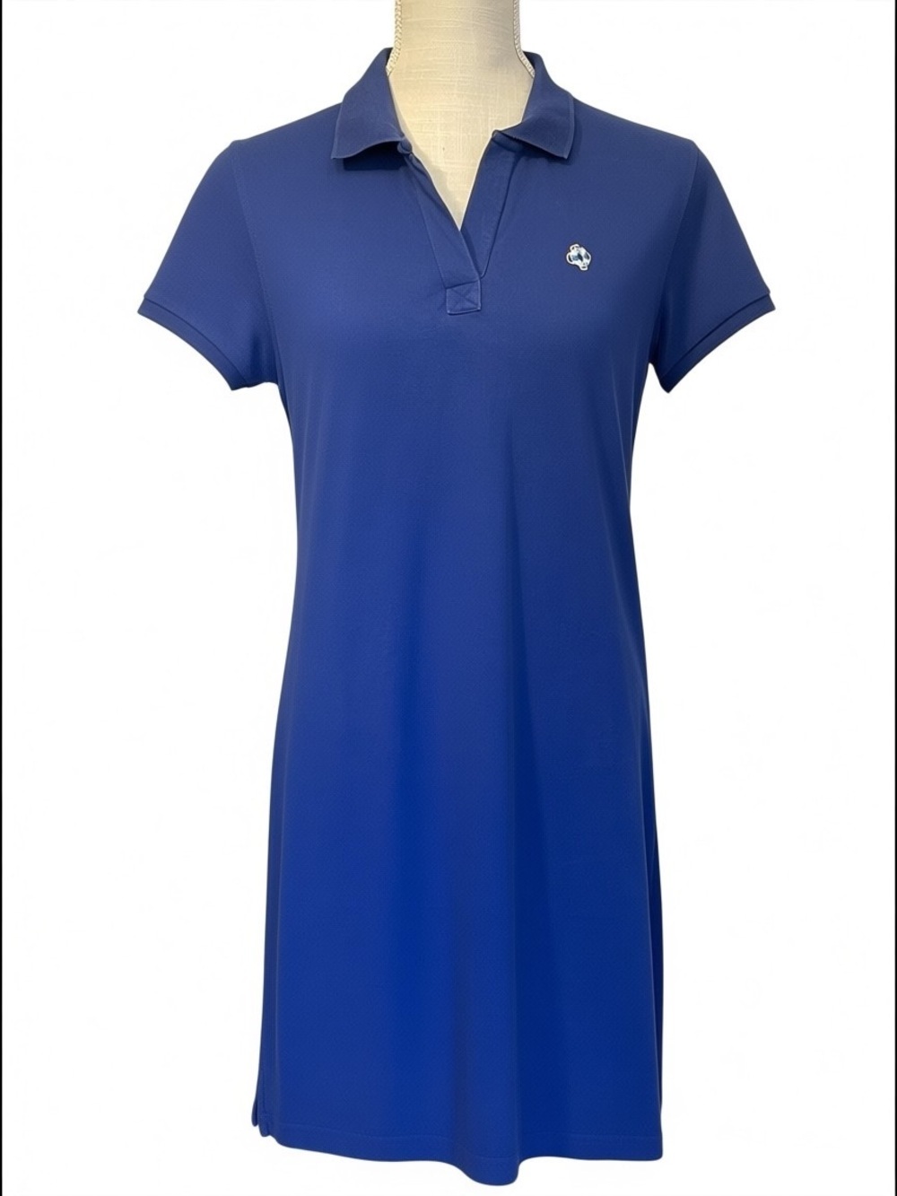 Castaway Royal Blue Polo Dress with White Logo Print